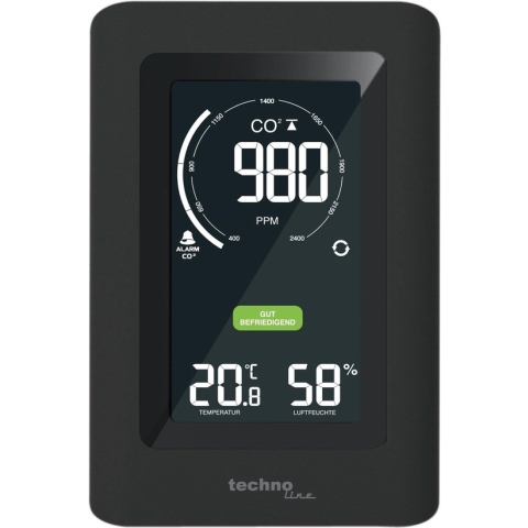 Technoline WL 1030 -  CO2 Meter - Thermo/Hygrometer - Zwart