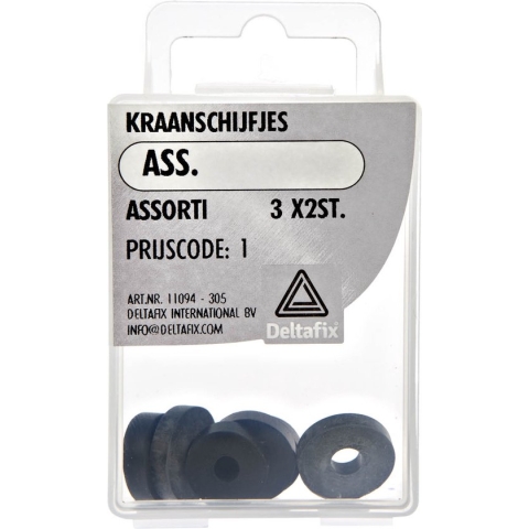 Deltafix kraanschijfje assorti ass. 3x2st.