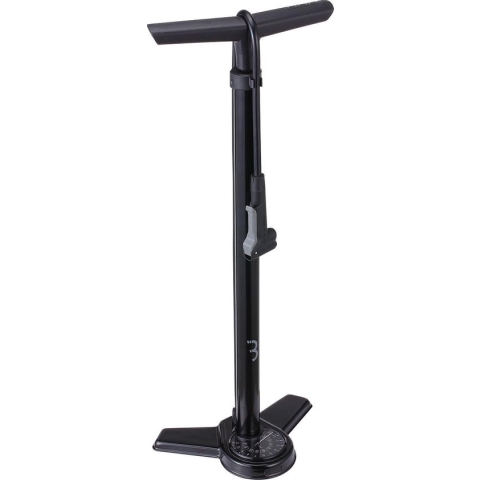 BBB Cycling AirSteel Fietspomp met Drukmeter - Fiets Pomp Racefiets en Mountainbike - Voetpomp Extra Lang 11 Bar - Zwart - BFP-27