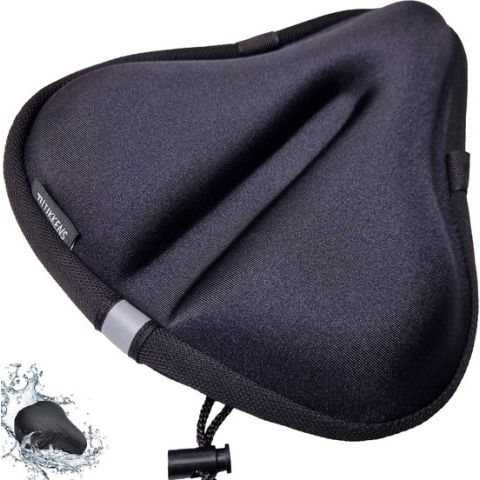 TIKKENS® Zadelhoes Fiets Gel 3D - Regenhoes Waterdicht - Fietszadeldek Silicone - Zitkussen - Fietszadelhoes - Zwart