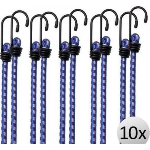 Monzana Snelbinder met spinhaak 30 cm x 8 mm diameter - Blauw -10 stuks