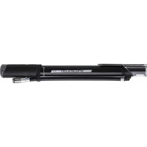 BBB Cycling Traveller Telescopic Minipomp - Fietspomp met Drukmeter - Pomp Fiets Mini met Manometer - Zwart - BMP-53