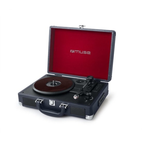 Muse MT-103DB - Kofferplatenspeler met bluetooth en encoding-functie, donkerblauw
