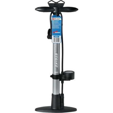 Car Plus Fietspomp Met Manometer Staal 58 Cm Zilver/zwart