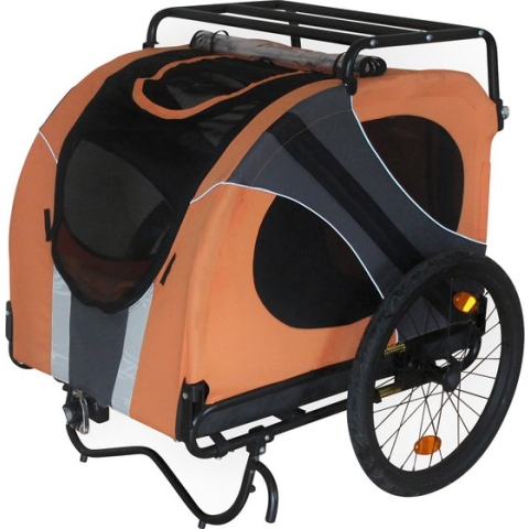 DoggyRide Novel15 Trailer Lichtgewicht hondenfietskar, 50 kg draagvermogen, 20 inch wielen, zwart, comfortabel #DoggyRide #Novel15 #hondenfietskar