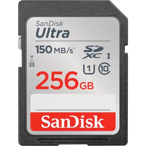 SanDisk SDXC Ultra 256GB (Class 10/UHS-I/150MB/s) SDXC-kaart 256 GB UHS-Class 1 Waterdicht, Schokbestendig