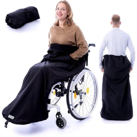 Belieff Rolstoel Deken – Dichte Zak - Handzakken – Wind- en Waterdicht - Unisex - 100% Polyester - Fleece Gevoerd - Rolstoel Voetenzak Volwassenen - Warm & Comfortabel