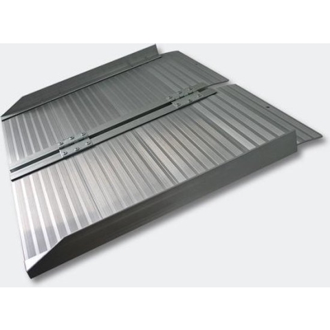 Aluminium inklapbare rolstoelhellingbaan, 1230 mm lang, tot 270 kg Oprijplaat opvouwbaar  - 123 cm - Rolstoelhelling, hellingbaan voor rolstoelen, mindervaliden rolstoel - Multistrobe