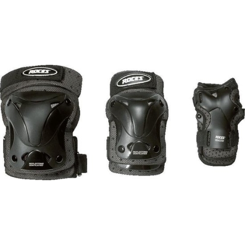 Roces Ventilated (3-pack) Protectie Set Inlineskates - Maat One size - Unisex - zwart Maat L