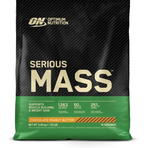 Optimum Nutrition Serious Mass - Chocolate Peanut Butter - Mass Gainer - Weight Gainer - 5450 gram (16 servings)