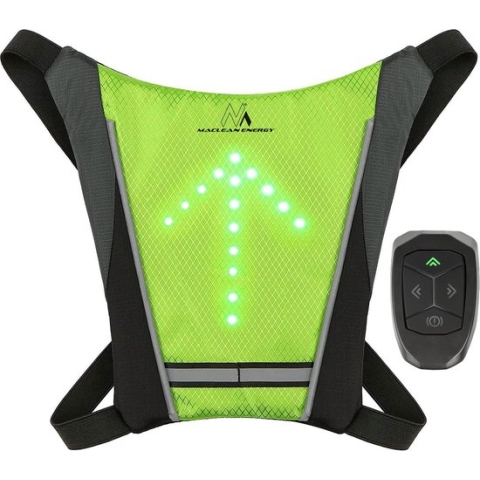 Veiligheidsvest met LED-knipperlichten Rugzak met verstelbare richtingaanwijzers Afstandsbediening Hardlopen Fietsen USB Oplaadbaar fietsvest Universele maat