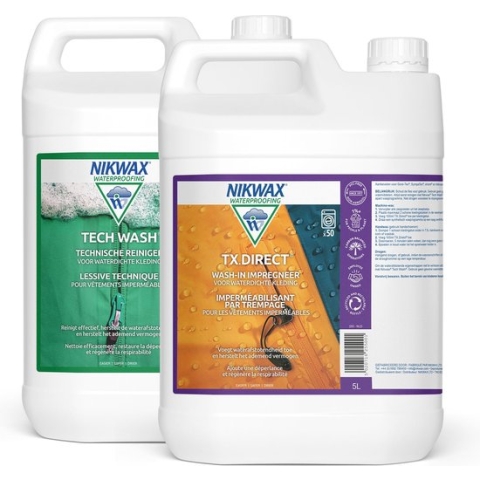 Nikwax Twin Tech Wash Wasmiddel 5L & TX.Direct 5L Impregneermiddel - 2-Pack