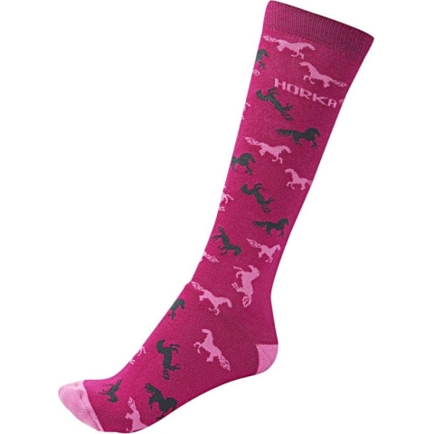 Horka Paardrijsokken Roze Junior/unisex Maat 35-38