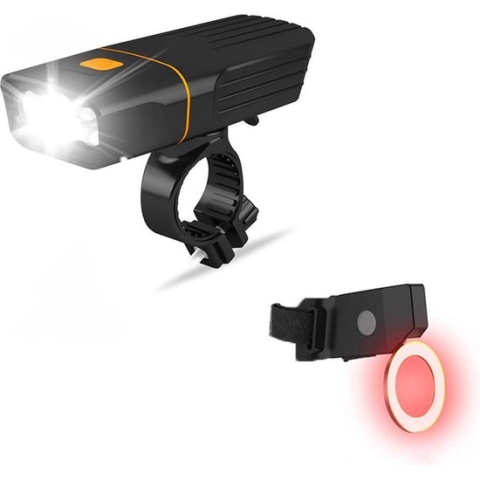 Lightyourbike ® - Fietsverlichting Set XL USB Oplaadbaar - Voorlicht en achterlicht - LED - 1.500 Lumen - 5.200 mAh - Waterdicht
