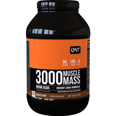 QNT - Weight gainer : Muscle Mass 3000 Chocolade (1,3kg)