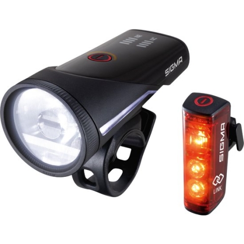 Sigma verlichtingsset Aura 100 Link 100 Lux + Blaze Link USB achterlicht met remlichtfunctie