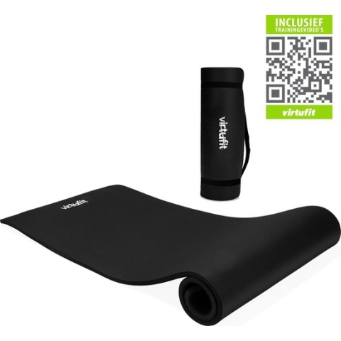 Fitnessmat - VirtuFit NBR Yogamat - Met Draagkoord - 180 x 60 x 1,5 cm - Incl. trainingsvideo