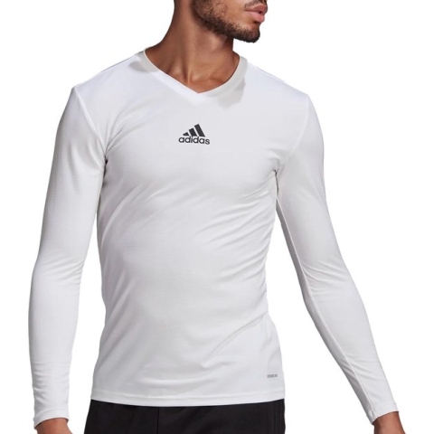 adidas Team Base Longsleeve Heren  Sportshirt - Maat L  - Mannen - Wit/Zwart