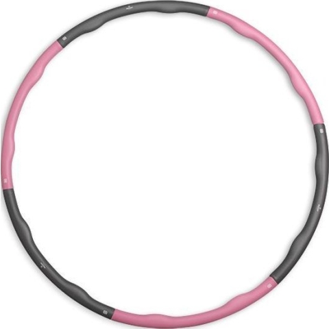Matchu Sports - Fitness hoelahoep - Waist trainer - Weighted hula hoop -Hula hoop fitness - Buikspieren - 1.5 KG - Ø 100 cm - Roze / Grijs