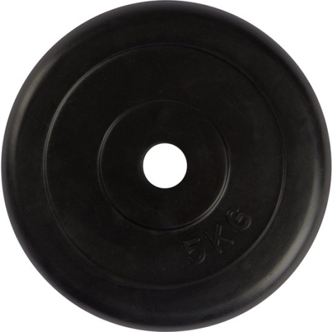 VirtuFit Rubberen gewicht - Halterschijf - 30 mm - 5 kilo - Zwart