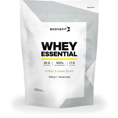 Body & Fit Whey Essential - Eiwitshake Cookies & Cream - Proteine Poeder - Whey Protein - 40 shakes (1000 gram)