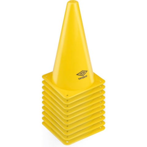 Umbro Pionnen 10 Stuks - Voetbal Trainingsmateriaal - Pilonnen - Train Snelheid en Behendigheid - Geel
