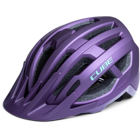 CUBE Fietshelm Offpath - Mountainbikehelm - 15 Ventilatiegaten - SNAP 360 fit-systeem - Verstelbaar - 59-64 cm - XL - Paars