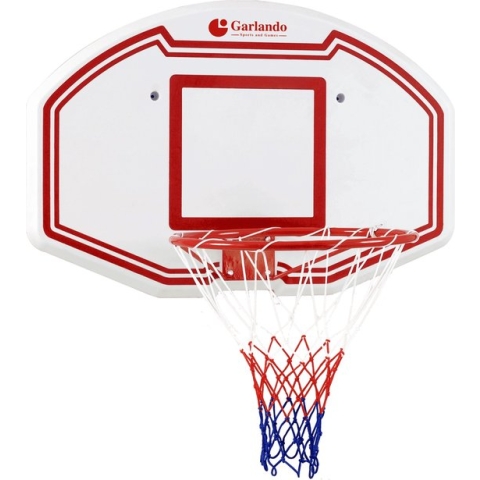 Garlando - Basketbalbord - Boston - 91 x 63 cm - Basketbal - Basketbalring met Bord en Net - voor aan de Deur of aan de Muur
