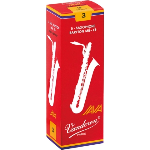Vandoren Bariton Saxofoon Java Red Rieten - 5 Stuks Verpakking - Dikte 3.0