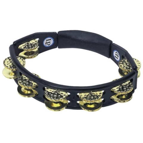 Latin Percussion LP174 Cyclops Dimpled Handheld Tambourine Brass Black