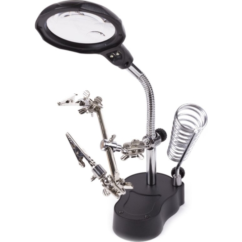 Benson Derde Handje - met LED Vergrootglas - Soldeerbout Houder