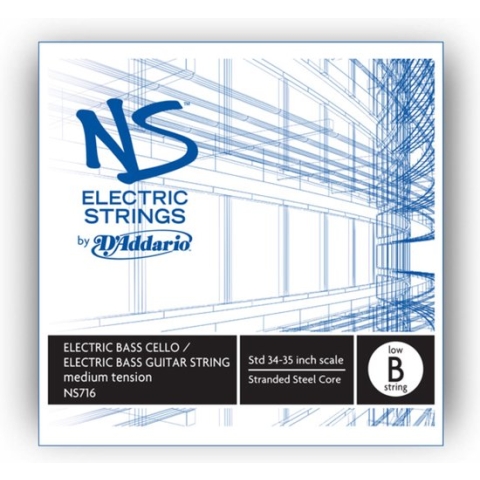 D'Addario NS716 E-bas Cello Low B bas-enkele snaar - Enkele basgitaarsnaar