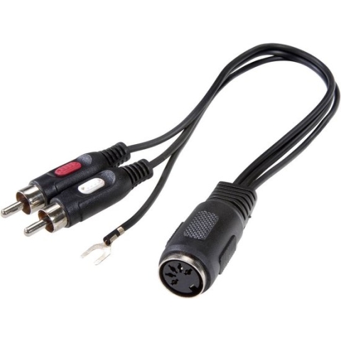 SpeaKa Professional SP-7869832 Cinch / DIN-aansluiting Audio Y-adapter [1x DIN-bus 5-polig - 2x Cinch-stekker] Zwart