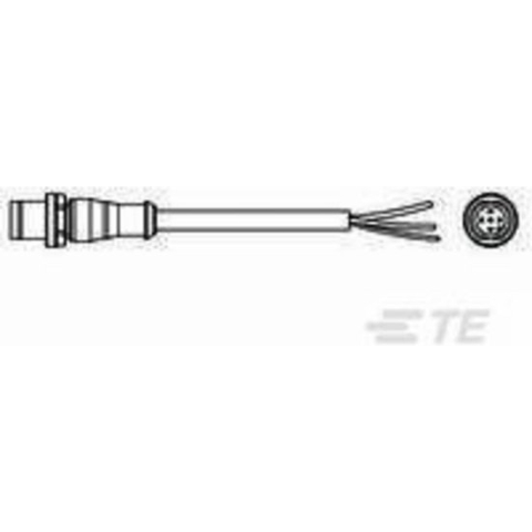 TE Connectivity 1-2273034-1 Sensor/actuator connector, geassembleerd M12 Aantal polen: 5 Stekker, recht 1.50 m 1 stuk(s