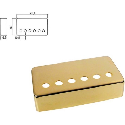 Humbucker Bridge Pickup cover Boston 10,5mm Goud
