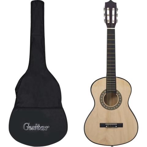 vidaXL Gitaar klassiek beginner kinderen met tas 1/2 34"
