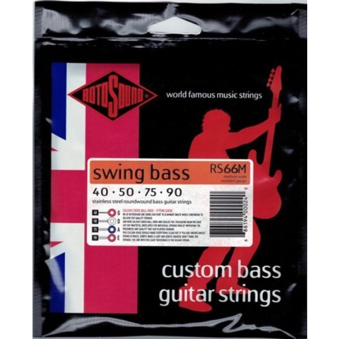 Rotosound Swing Bass 66, Medium Scale Electric Bass Strings, Standard Gauge, 40-90