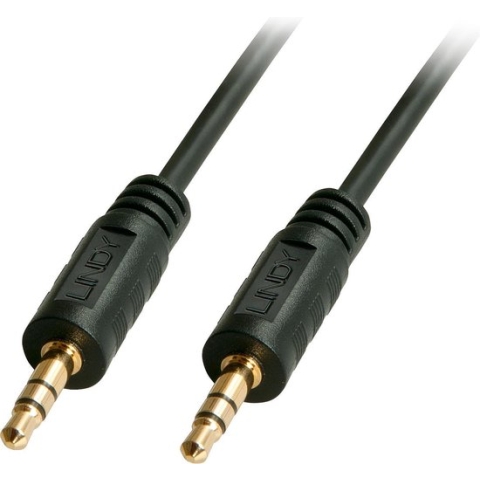 LINDY 35646 Jackplug Audio Aansluitkabel [1x Jackplug male 3,5 mm - 1x Jackplug male 3,5 mm] 10.00 m Zwart