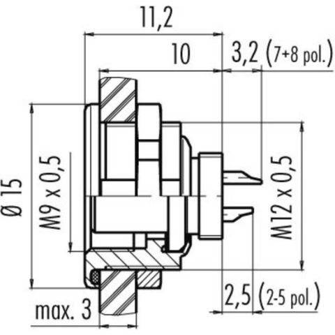 Binder 09-0416-00-05 Ronde connector Flensbus Serie (ronde connectors): 712 Totaal aantal polen: 5 1 stuk(s)