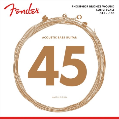 Fender Strings Acoustic 8060 45 100 Phosphor Bronze, Longscale - Snarenset voor 4-string basgitaar
