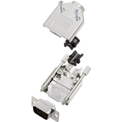 encitech DTPK09-M-HDP15-K 6355-0056-01 D-sub male connectorset 180 ° Aantal polen: 15 Soldeerkelk 1 set(s)