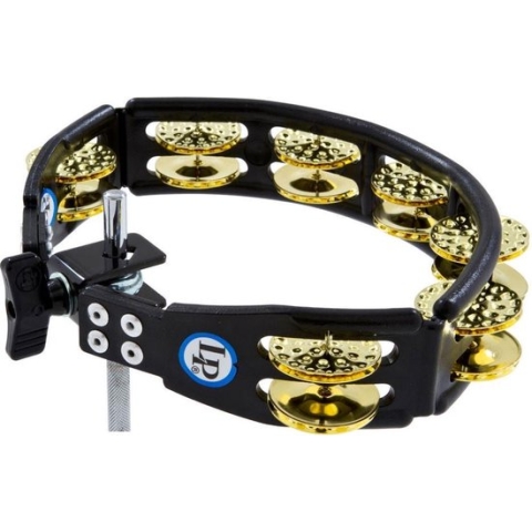 Latin Percussion LP179 Cyclops Dimpled Mountable Tambourine Brass Black