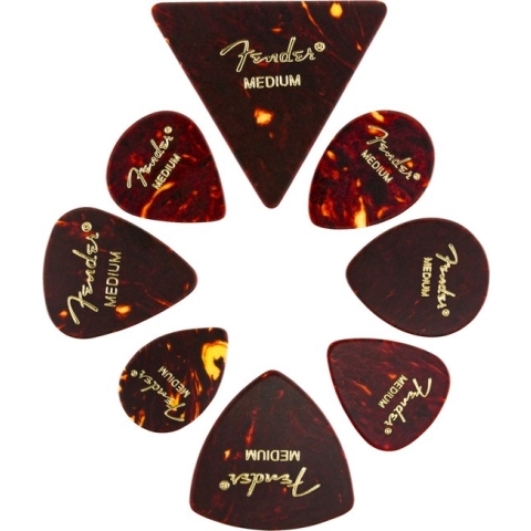 Fender plectrum 8 stuks alle vormen medium