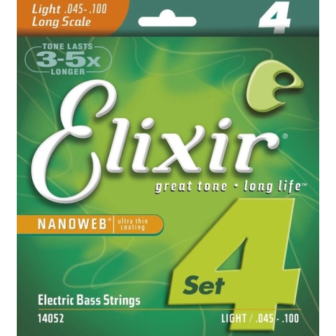 Elixir 14052 Nanoweb 4-String Light Long Scale 45-100