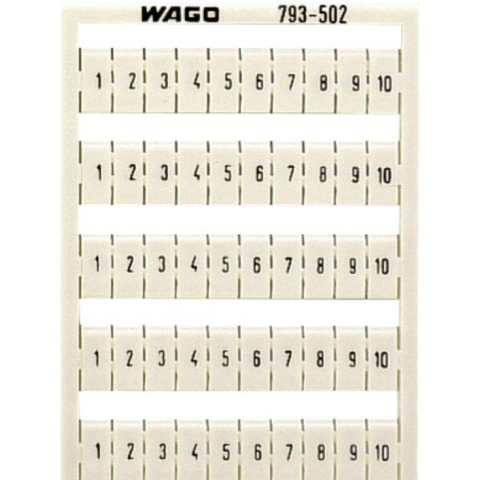 WAGO 793-502 Markeringskaarten Opdruk: 1 - 10 1 stuk(s)