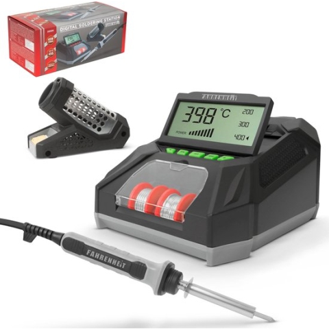 Complete Soldeerset - Soldeerbout met Digitaal Soldeerstation inclusief Tin & Spons - Instelbare Temperatuur - MAX. 450 ºC - 48W