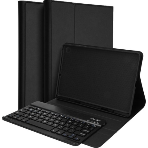 Accezz QWERTY Bluetooth Keyboard Bookcase voor de Samsung Galaxy Tab S6 Lite - Zwart