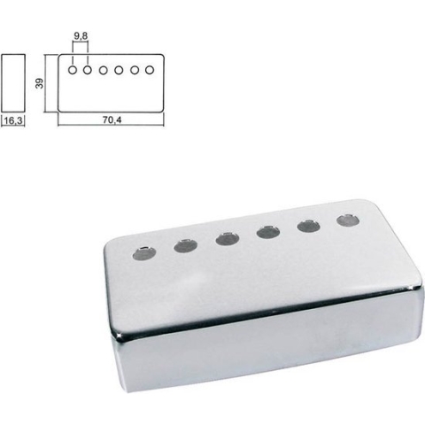 Humbucker Neck Pickup cover Boston 9,8mm Nickel