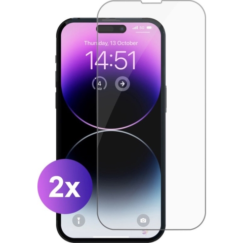 Geschikt voor iPhone 14 Pro Screenprotector Tempered Glas Gehard - 2 stuks beschermglas