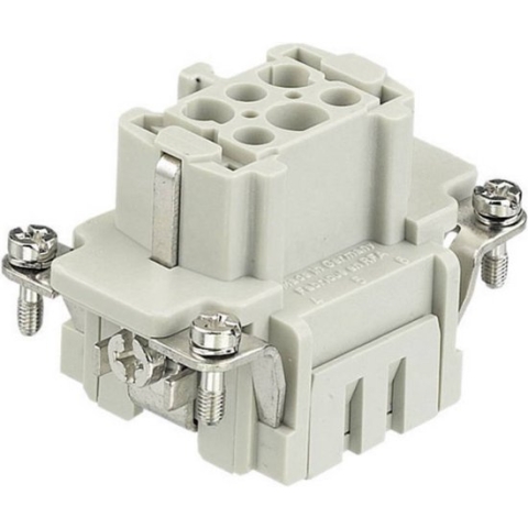 Harting 09 33 006 2716 Businzetstuk Han® E 6 + PE Cage clamp 1 stuk(s)